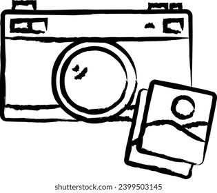 Camera hand drawn vector illustration