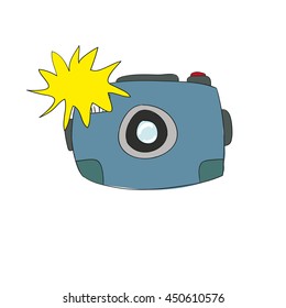 the camera is hand-drawing cute cartoon doodle