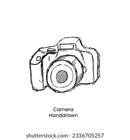 Vector de arte de la línea dibujado a mano por cámara