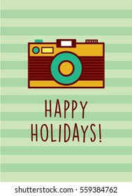 camera happy holidays greeting card