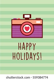 camera happy holidays greeting card