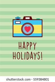 camera happy holidays greeting card