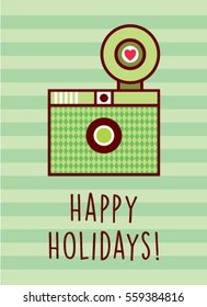 camera happy holidays greeting card