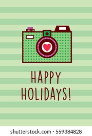 camera happy holidays greeting card