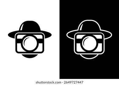 Camera with Hat Minimalist Art