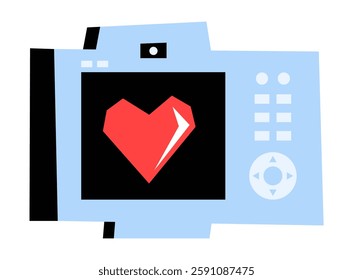 Camera With Heart Symbol On Display In Flat Vector Illustration Representing Love Photography, Romantic Memories, And Capturing Special Moments, Isolated On White Background