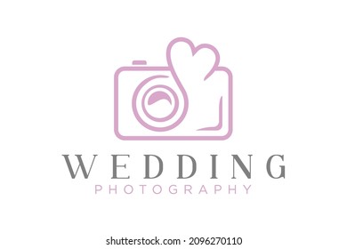 Camera and Heart symbol for Wedding photography logo