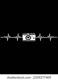 Camera heartbeat EPS file for cutting machine. You can edit and print this vector art with EPS editor.