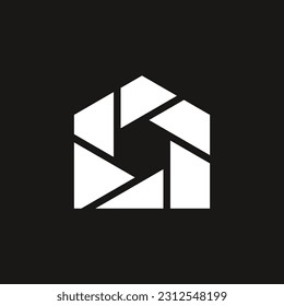 Vector de diseño de logotipos creativos para el hogar de la cámara