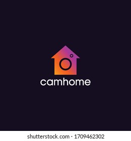 camera home icon. photography logo vector