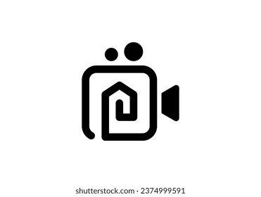 camera home logo design. good for real estate, architecture, photography