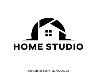 diseño del logotipo del hogar de la cámara. bueno para el inmobiliario, la arquitectura, la fotografía