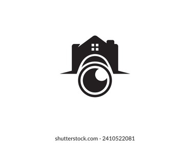 Logo-Design der Kamera. gut für Immobilien, Architektur, Fotografie