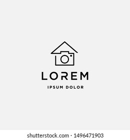 Camera Home Logo Template Vector Icon Design