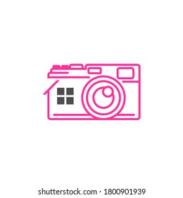 Camera House logo design vector template, Camera Photography logo concepts
