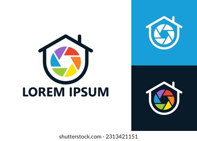 Camera house logo template design vector