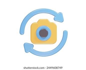  Camera icon 3d render illustration