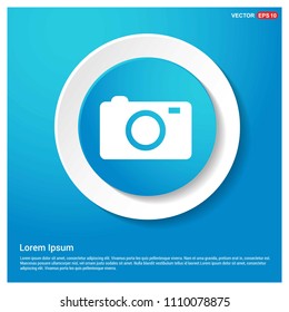 Camera Icon Abstract Blue Web Sticker Button - Free vector icon