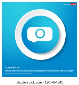 Camera Icon Abstract Blue Web Sticker Button - Free vector icon