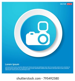 Camera Icon Abstract Blue Web Sticker Button