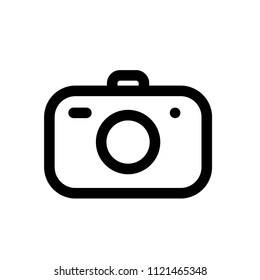 Camera icon. Aperture and photography vector illustration for photo studio, photographer and digital media, isolated background, line art camera