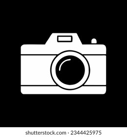 Icono de cámara e ilustración de fondo negro