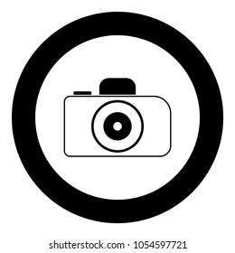 Camera icon black color in circle