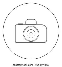 Camera icon black color in circle