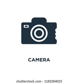 Camera icon. Black filled vector illustration. Camera symbol on white background. Can be used in web and mobile.