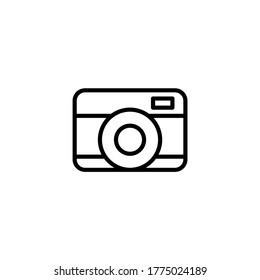 Camera icon  in black line style icon, style isolated on white background