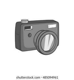 Camera icon in black monochrome style on a white background vector illustration