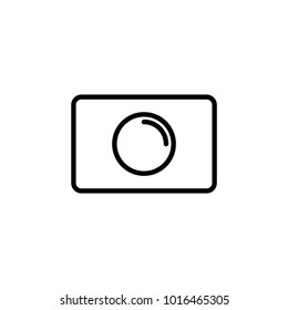 Camera Icon. Black outline vector on white background. Flat style illustration. Camera symbol for your web site design, logo, app, UI. EPS10.