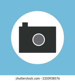 The camera icon is black for use in web design. Vector isolated image for use in clipart
