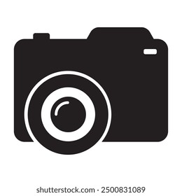 Icono de la cámara en negro. Ilustración vectorial de icono de cámara. EPS 10