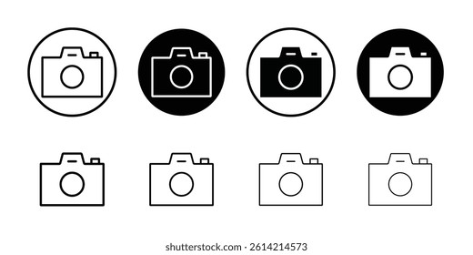 Camera icon Black and white outline vector