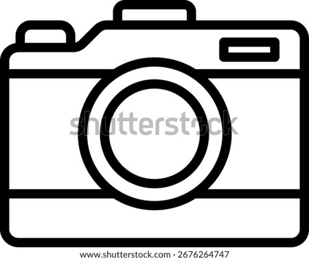 Camera icon, Black And White Outline Icon Symbol
