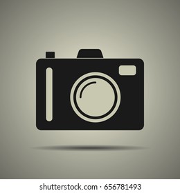 Camera icon in black and white style, isolated