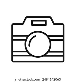 Camera icon black and white vector sign