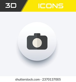 Camera icon, business 3D icon editable file