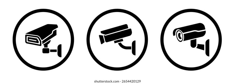 Kamerasymbol. CCTV-Symbole. Vektorsatz der Sicherheitskamera. Videokamerasymbol.