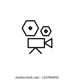 Camera icon. Cinema film sign