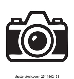 Camera Icon, Clean camera icon symbolizing photography and capturing moments. Great for media, photography, and visual arts projects.