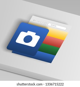 camera icon. From collection button icons