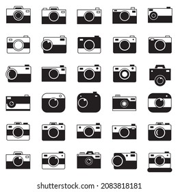 Camera icon collection, white color background