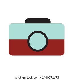 Travel´s camera. Camera icon. Color icon