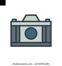 camera icon color style vector