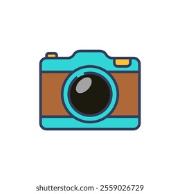 Camera icon with colorful design. Simple camera vector illustration 