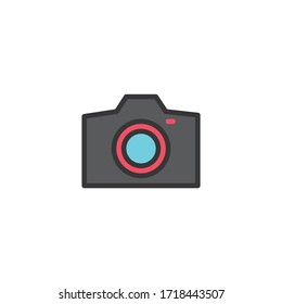 camera icon colorline vector illustration