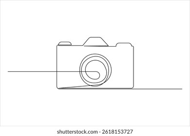 Camera icon continuous one line drawing and minimalist style isolate outline vector illustration