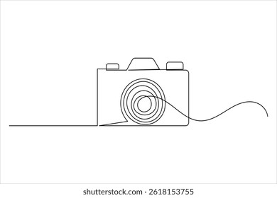 Camera icon continuous one line drawing and minimalist style isolate outline vector illustration